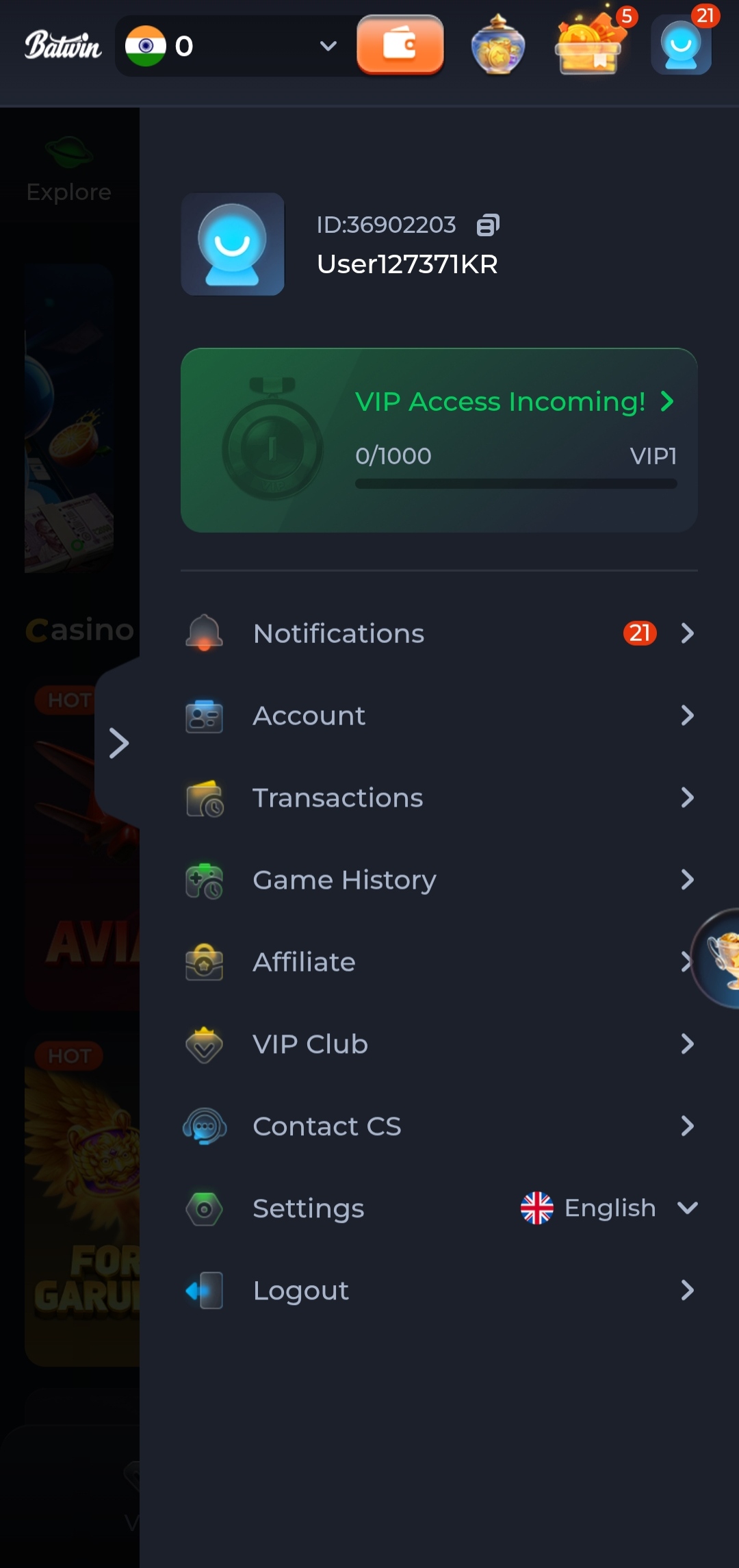 Batwin Game app screenshot 8